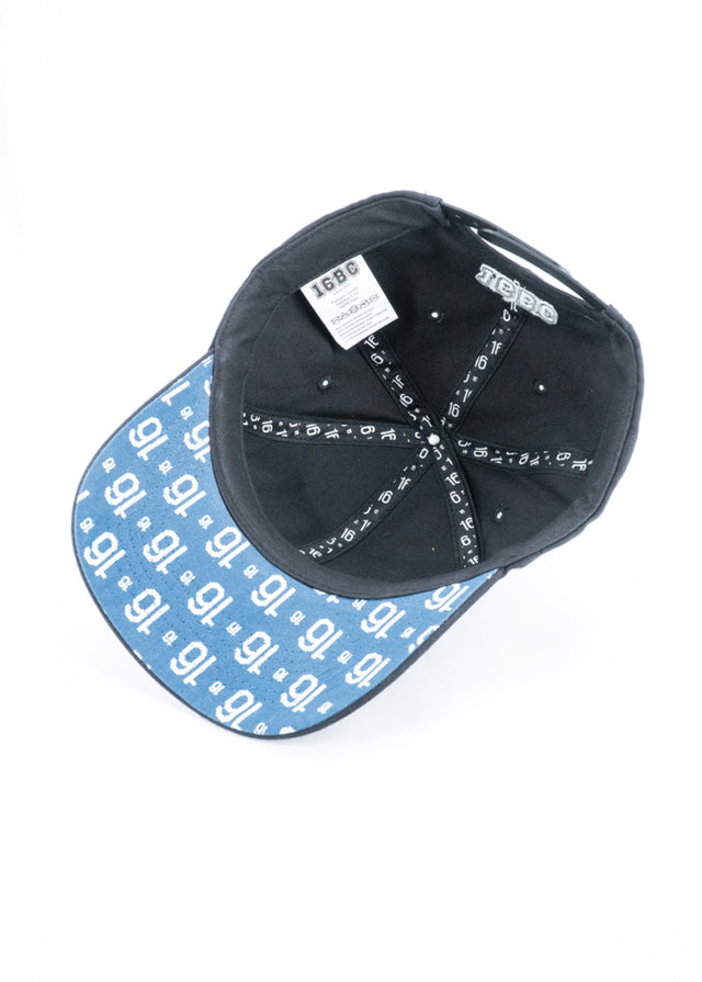 Cap Schwarz mit Blauer Schirmunterseite 16BC Trier Streetwear