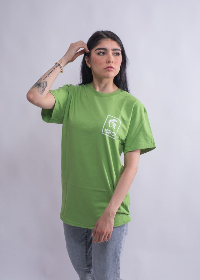 Damen Streetwear T-Shirt Grün 16BC Frontprint
