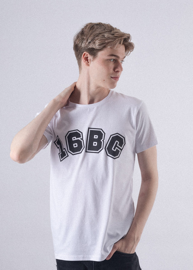 16BC Vegan Streetwear Trier Herren T-Shirt Weiß