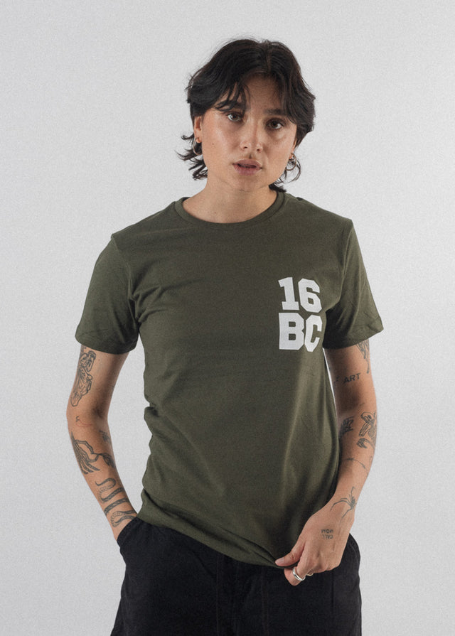 Vegan Streetwear Damen T-Shirt Grün - 16BC Das Statement für Trier