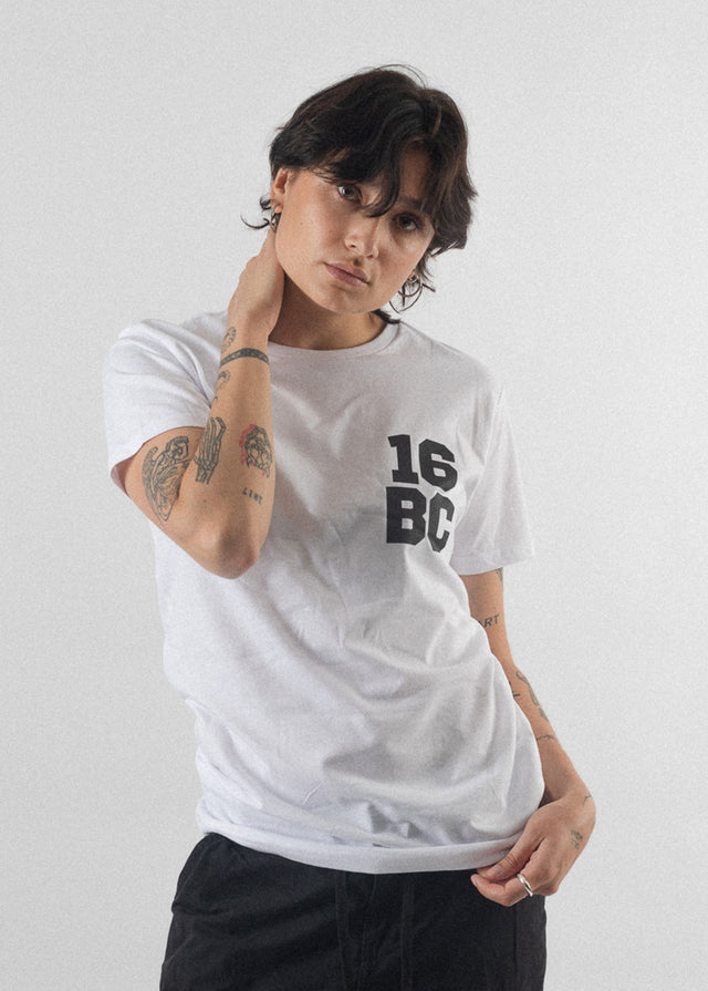 Bio Baumwoll Damen Streetwear T-Shirt Weiß 16BC