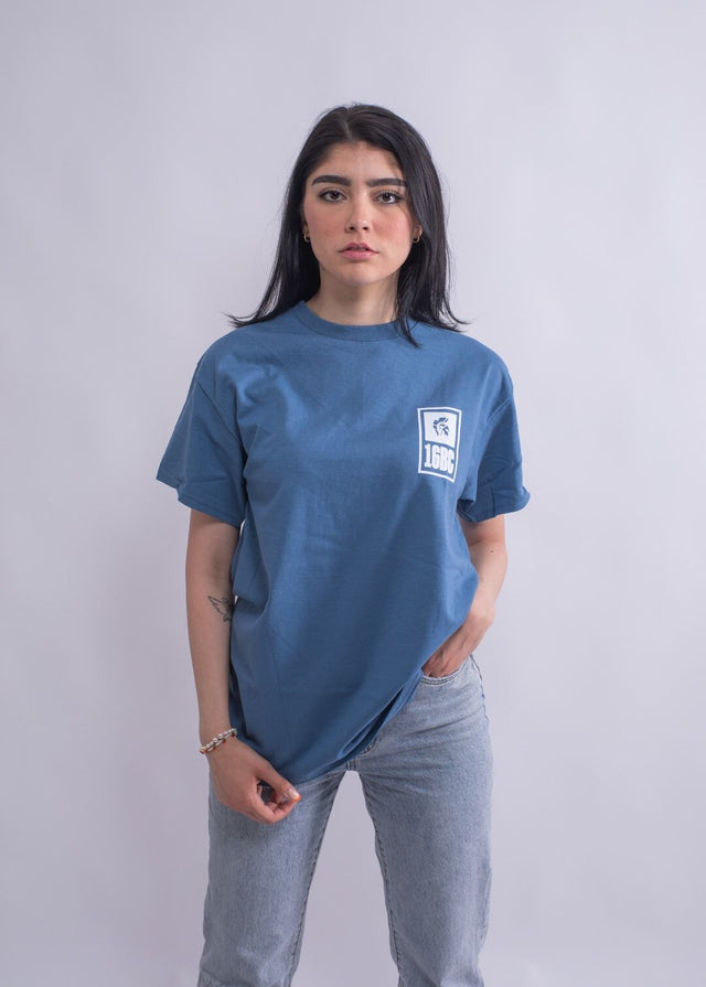 Streetwear Damen T-Shirt Blau Baumwolle