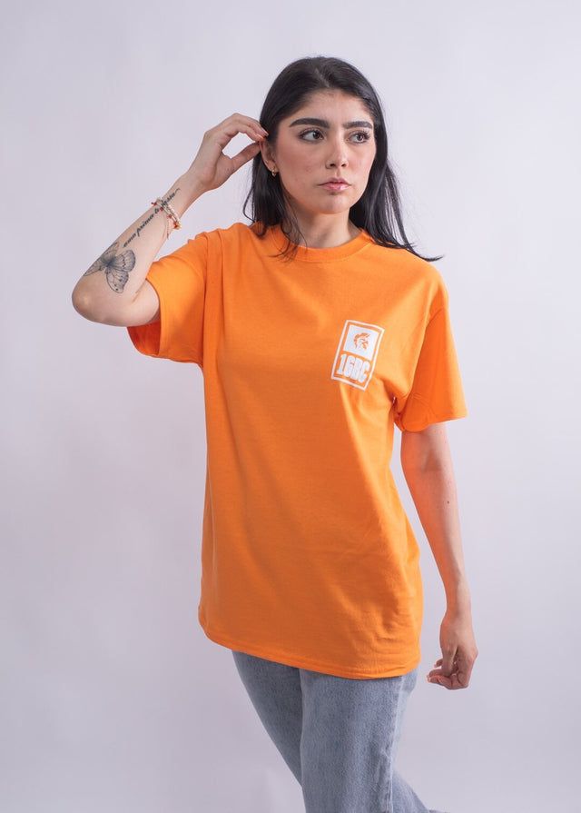 Damen T-Shirt Orange 16BC Frontprint
