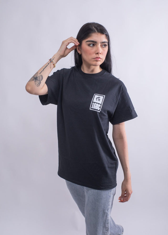 Damen T-Shirt Schwarz 16BC Frontprint